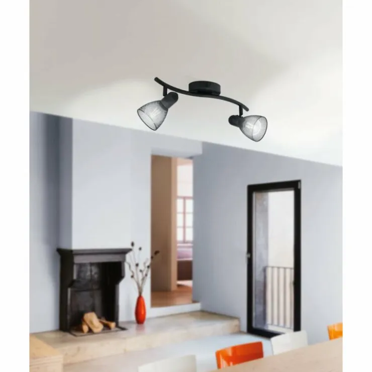 Luminaires Eglo Spots Et Projecteurs|Spot de plafond EGLO CAROVIGNO Noir, 2 lumières