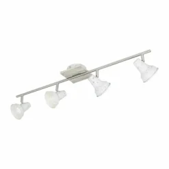 Luminaires Eglo Éclairage Led|Spot de plafond Eglo FILIPINA 1 LED Nickel mat, Blanc, 4 lumières