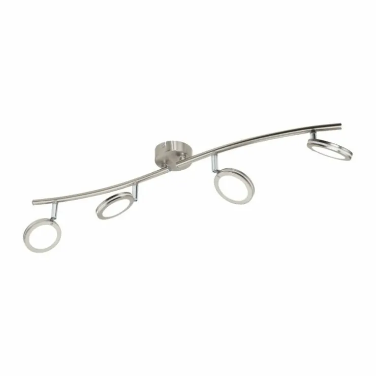 Luminaires Eglo Éclairage Led|Spot de plafond Eglo KARYSTOS LED Nickel mat, 4 lumières