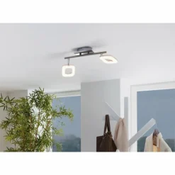 Luminaires Eglo Spots Et Projecteurs|Spot de plafond Eglo LITAGO CRYSTAL LED Aspect cristal, Nickel mat, 2 lumières