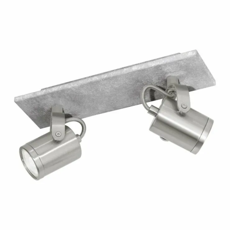 Luminaires Eglo Éclairage Led|Spot de plafond Eglo PRACETA LED Gris, Nickel mat, 2 lumières