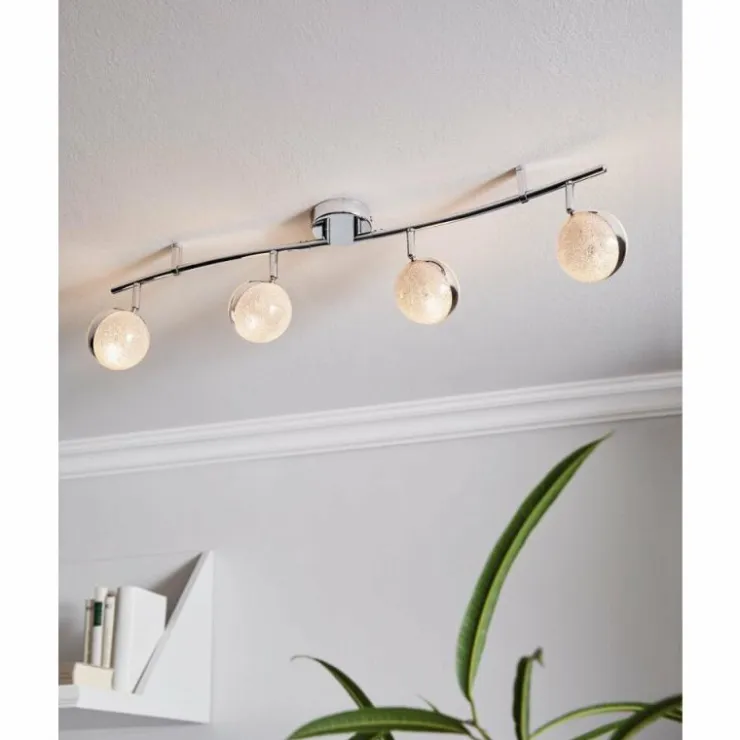 Luminaires Eglo Éclairage Led|Spot de plafond EGLO SALTO LED Chrome, 4 lumières