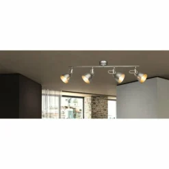 Luminaires Globo Lighting Spots Et Projecteurs|Spot de plafond Globo Hernan Gris, Argenté, 4 lumières