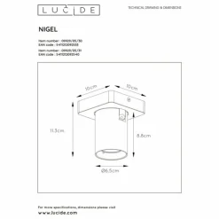 Luminaires Lucide Éclairage Led|Spot de plafond Lucide NIGEL LED Noir, 1 lumière