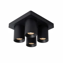 Luminaires Lucide Éclairage Led|Spot de plafond Lucide NIGEL LED Noir, 4 lumières