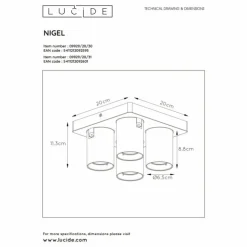 Luminaires Lucide Éclairage Led|Spot de plafond Lucide NIGEL LED Blanc, 4 lumières