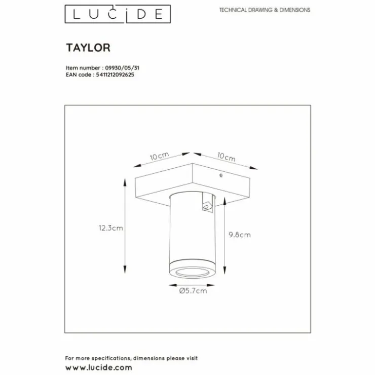 Luminaires Lucide Spots Et Projecteurs|Spot de plafond Lucide TAYLOR LED Blanc, 1 lumière