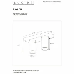 Luminaires Lucide Éclairage Led|Spot de plafond Lucide TAYLOR LED Blanc, 2 lumières