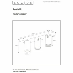 Luminaires Lucide Éclairage Led|Spot de plafond Lucide TAYLOR LED Blanc, 3 lumières