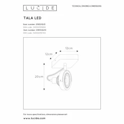 Luminaires Lucide Spots Et Projecteurs|Spot de plafond Lucide TALA LED Noir, 1 lumière