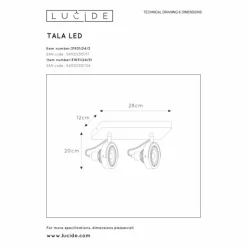 Luminaires Lucide Spots Et Projecteurs|Spot de plafond Lucide TALA LED Blanc, 2 lumières