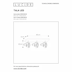 Luminaires Lucide Spots Et Projecteurs|Spot de plafond Lucide TALA LED Blanc, 3 lumières