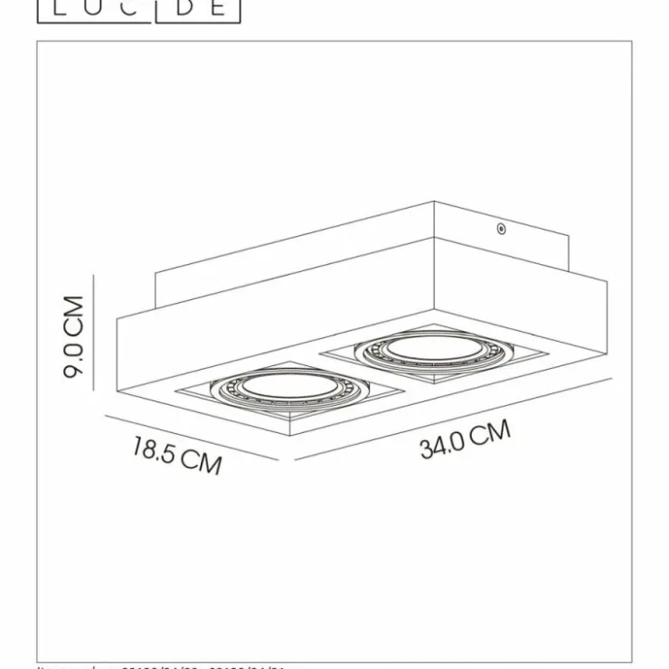 Luminaires Lucide Spots Et Projecteurs|Spot de plafond Lucide ZEFIX LED Blanc, 2 lumières