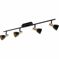 Luminaires Eglo Spots Et Projecteurs|Spot Eglo BARNHAM Cuivre, Noir, 4 lumières
