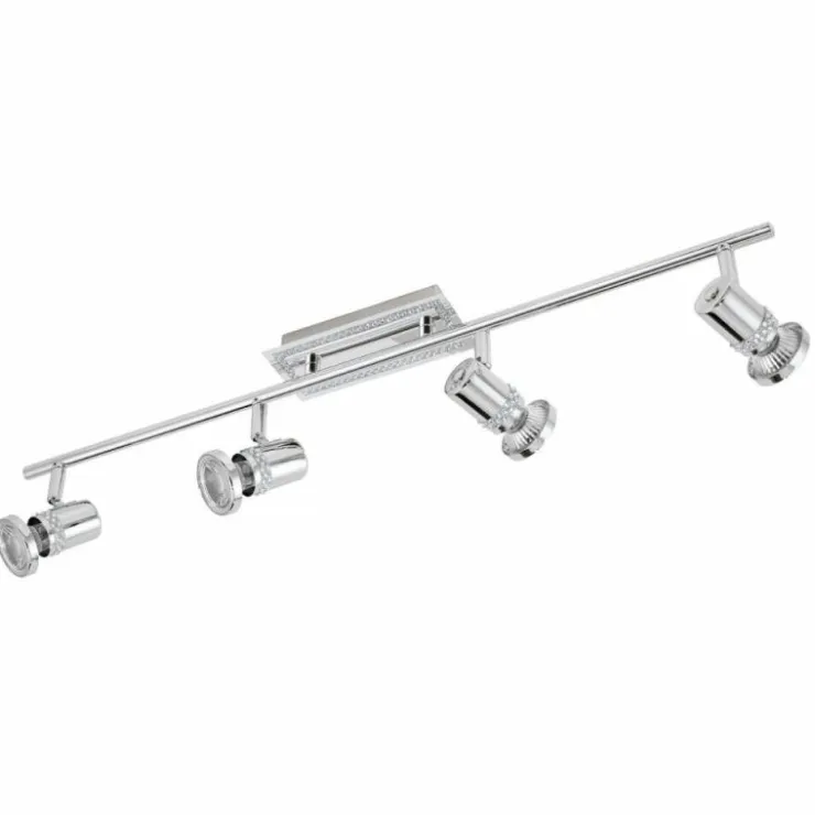 Luminaires Eglo Éclairage Led|Spot Eglo BONARES LED Chrome, Aspect cristal, 4 lumières