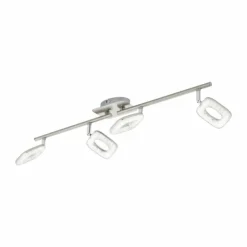 Luminaires Eglo Éclairage Led|Spot Eglo LITAGO CRYSTAL LED Aspect cristal, Nickel mat, 4 lumières