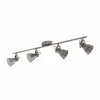 Luminaires Eglo Éclairage Led|Spot Eglo SERAS LED Brun foncé, Nickel mat, Rose, 4 lumières