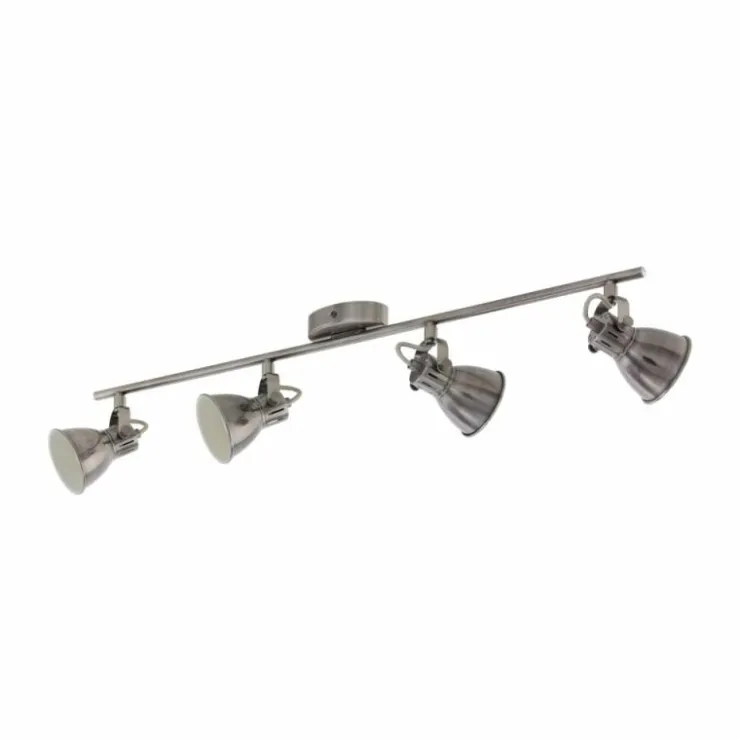 Luminaires Eglo Éclairage Led|Spot Eglo SERAS LED Brun foncé, Nickel mat, Rose, 4 lumières