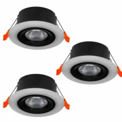 Luminaires Eglo Luminaires Encastrés|Spot encastrable - kit de 3 Eglo CALONGE LED Noir, Blanc, 3 lumières