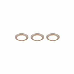 Luminaires Trio Luminaires Encastrés|Spot encastrable - kit de 3 Trio ARGUS LED Chrome, 6 lumières, Télécommandes, Changeur de couleurs