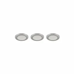 Luminaires Trio Luminaires Encastrés|Spot encastrable - kit de 3 Trio ARGUS LED Chrome, 6 lumières, Télécommandes, Changeur de couleurs