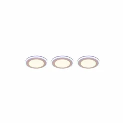 Luminaires Trio Luminaires Encastrés|Spot encastrable - kit de 3 Trio ARGUS LED Blanc, 6 lumières, Télécommandes, Changeur de couleurs