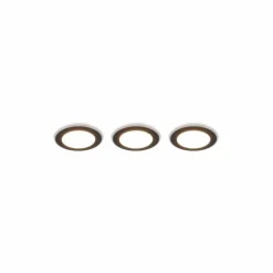 Luminaires Trio Luminaires Encastrés|Spot encastrable - kit de 3 Trio ARGUS LED Noir, 6 lumières, Télécommandes, Changeur de couleurs