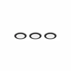 Luminaires Trio Luminaires Encastrés|Spot encastrable - kit de 3 Trio ARGUS LED Noir, 6 lumières, Télécommandes, Changeur de couleurs