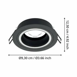 Luminaires Eglo Luminaires Encastrés|Spot encastrable Eglo CAROSSO Noir, Blanc, 1 lumière