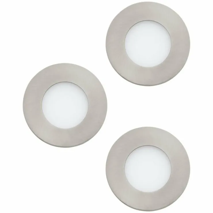 Luminaires Eglo Luminaires Encastrés|Spot encastrable Eglo FUEVA LED Nickel mat, 3 lumières