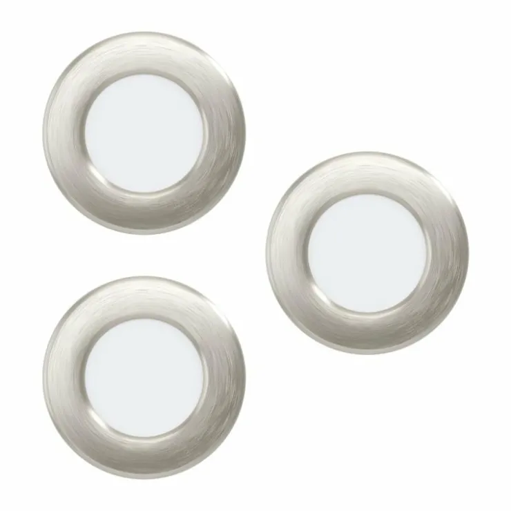 Luminaires Eglo Luminaires Encastrés|Spot encastrable Eglo FUEVA LED Nickel mat, 3 lumières