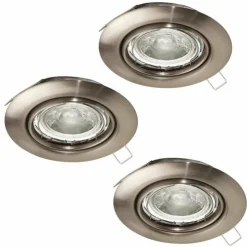 Luminaires Eglo Luminaires Encastrés|Spot encastrable Eglo MAZUBY LED Nickel mat, 3 lumières
