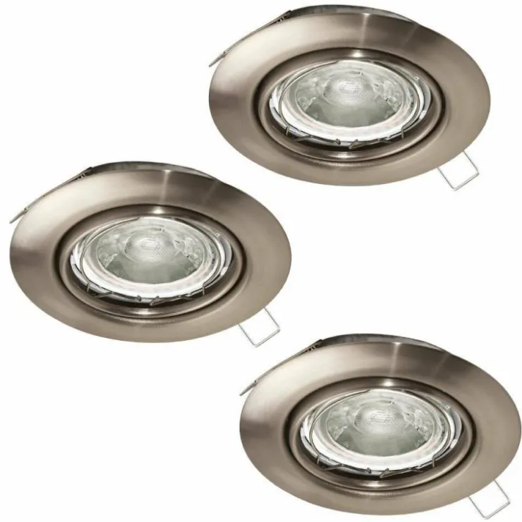 Luminaires Eglo Luminaires Encastrés|Spot encastrable Eglo MAZUBY LED Nickel mat, 3 lumières
