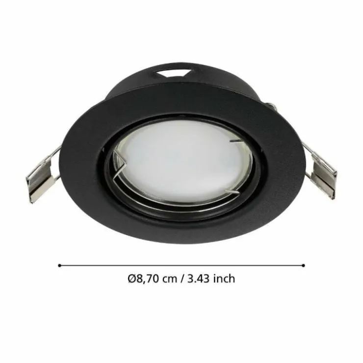 Luminaires Eglo Luminaires Encastrés|Spot encastrable Eglo PENETO LED Noir, 1 lumière