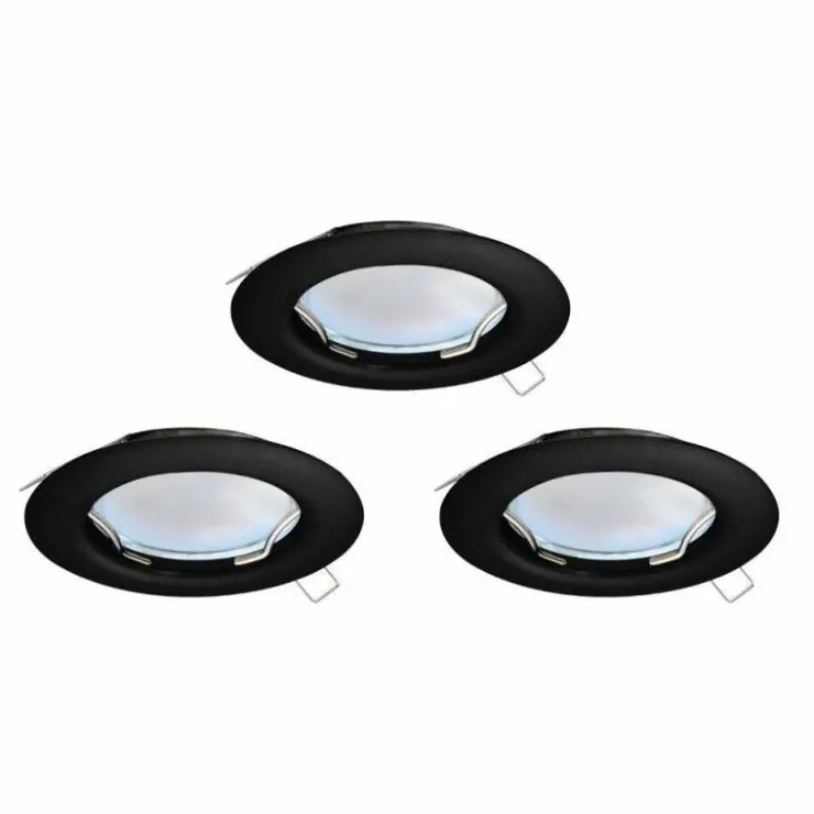 Luminaires Eglo Luminaires Encastrés|Spot encastrable Eglo PENETO LED Noir, 3 lumières