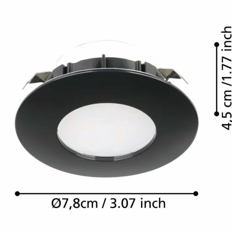 Luminaires Eglo Luminaires Encastrés|Spot encastrable Eglo PINEDA LED Noir, 1 lumière