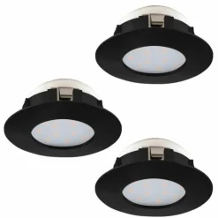 Luminaires Eglo Luminaires Encastrés|Spot encastrable Eglo PINEDA LED Noir, 3 lumières