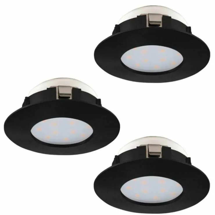 Luminaires Eglo Luminaires Encastrés|Spot encastrable Eglo PINEDA LED Noir, 3 lumières