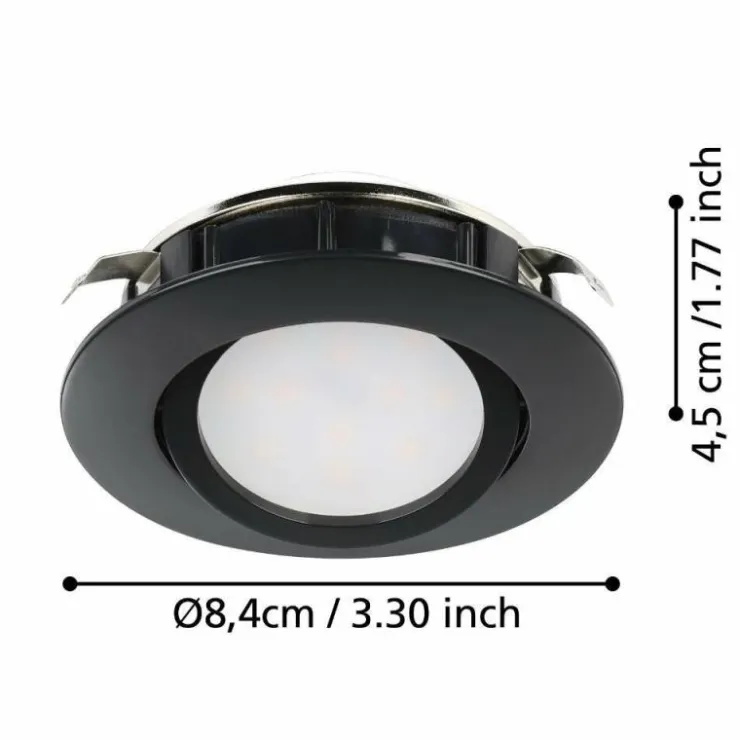 Luminaires Eglo Luminaires Encastrés|Spot encastrable Eglo PINEDA LED Noir, 1 lumière