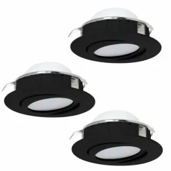 Luminaires Eglo Luminaires Encastrés|Spot encastrable Eglo PINEDA LED Noir, 3 lumières