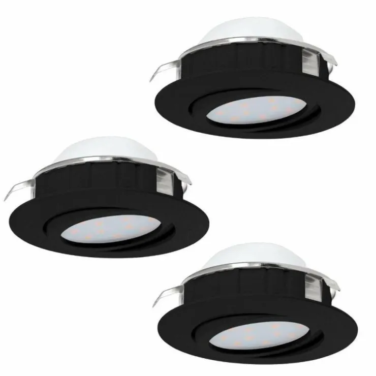 Luminaires Eglo Luminaires Encastrés|Spot encastrable Eglo PINEDA LED Noir, 3 lumières
