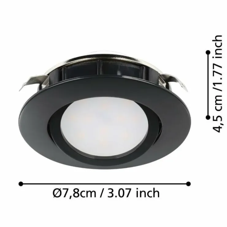 Luminaires Eglo Luminaires Encastrés|Spot encastrable Eglo PINEDA LED Noir, 3 lumières