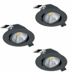 Luminaires Eglo Luminaires Encastrés|Spot encastrable Eglo SALICETO LED Noir, 3 lumières
