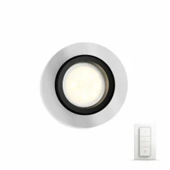 Spot encastrable, kit d'extension Philips Hue Ambiance White Milliskin Argenté, 1 lumière, Télécommandes