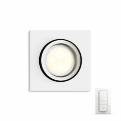 Spot encastrable, kit d'extension Philips Hue Ambiance White Milliskin Blanc, 1 lumière, Télécommandes