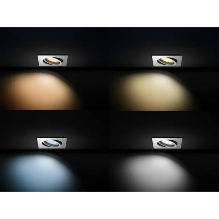 Spot encastrable, kit d'extension Philips Hue Ambiance White Milliskin Argenté, 1 lumière, Télécommandes