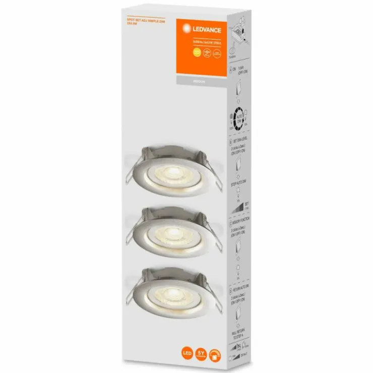 Luminaires Ledvance Luminaires Encastrés|Spot encastrable LEDVANCE Spot Acier inoxydable, 3 lumières