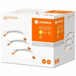 Luminaires Ledvance Luminaires Encastrés|Spot encastrable LEDVANCE DOWNLIGHT SLIM Blanc, 3 lumières