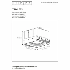 Luminaires Lucide Luminaires Encastrés|Spot encastrable Lucide TRIMLESS Noir, 1 lumière