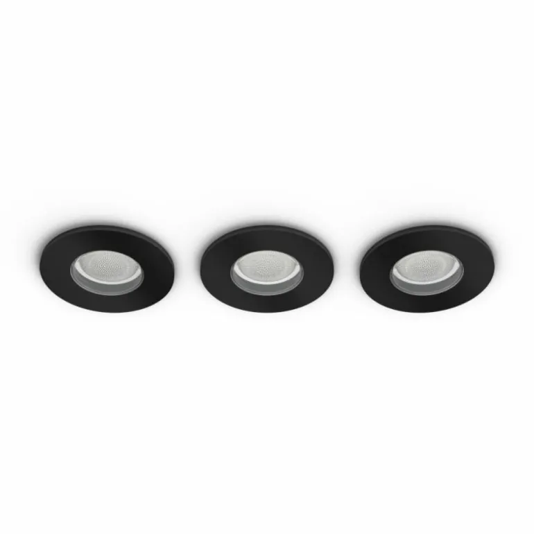 Spot encastrable Philips Hue Xamento LED Noir, 3 lumières, Changeur de couleurs